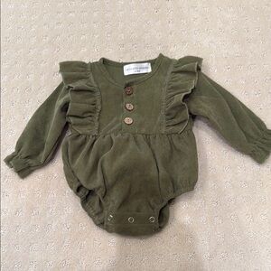 Green Ruffled Kids Bodysuit